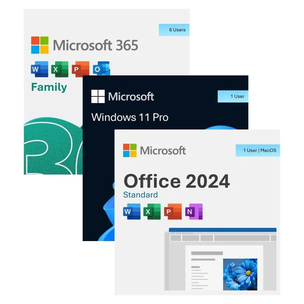 Office 365 Family + Windows 11 Pro + Office 2024 Standard for MAC Bundle